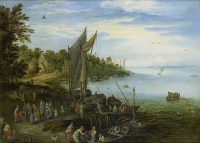 Flussufer von Jan the Elder Brueghel